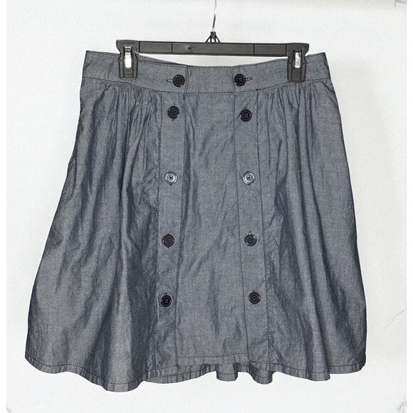 BCBG Maxazria Runway Women's Gray Midi Skirt Size 4 100% Cotton, Pockets - Picture 1 of 5